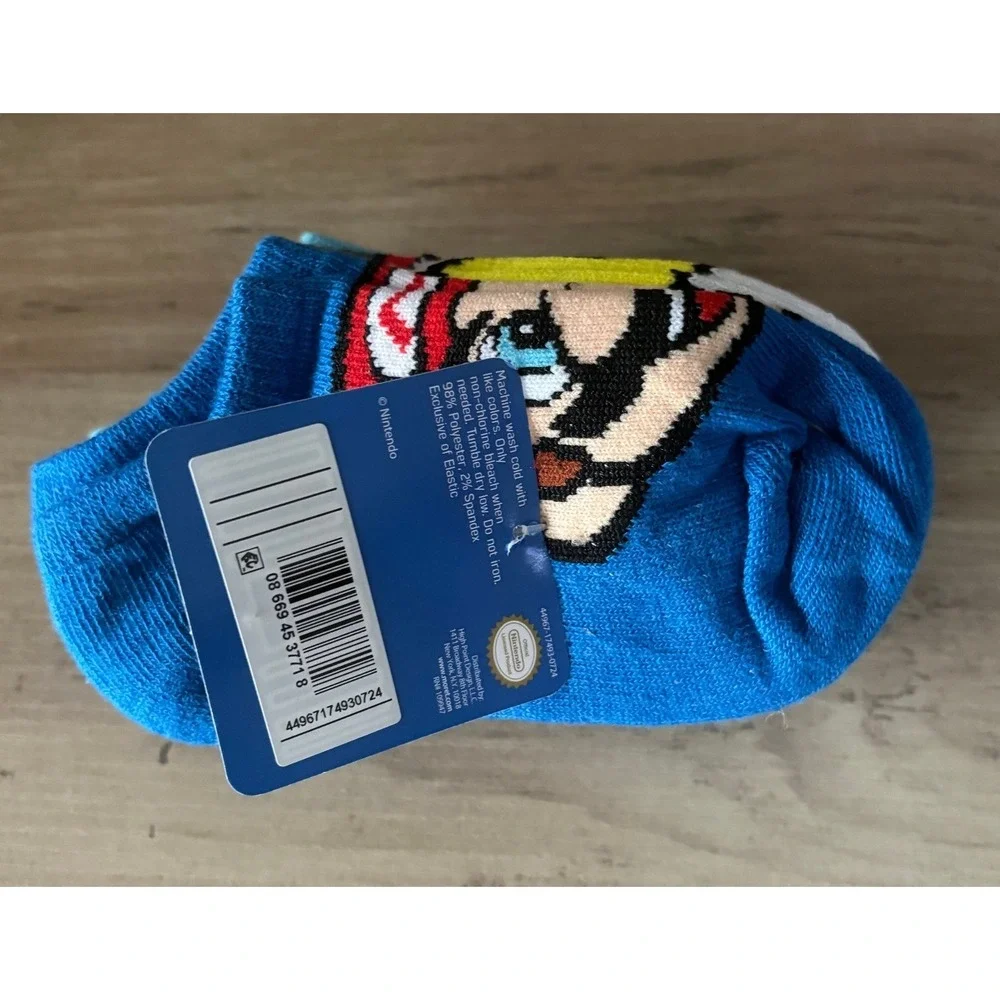 NEW Nintendo Super Mario No-Show Socks Kids XS/S Multicolor 6-Pair Pack
